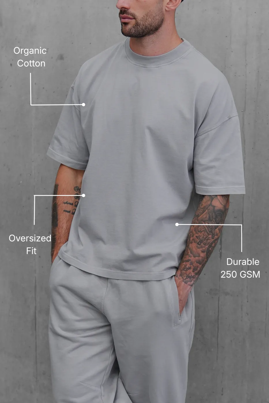 Sustainable Organic Cotton Short Sleeve T-shirt - Grey